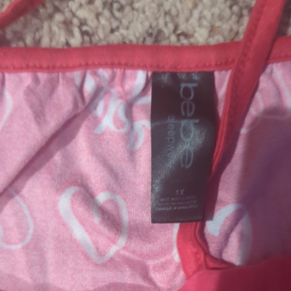 bebe Pink Heart Print Chemise - Picture 4 of 5